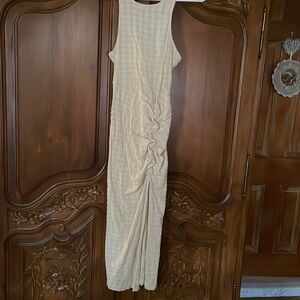 FREE PEOPLE MIDI MAXI TANK DRESS SLIT WHITE XS WORN ONLY ONCE EXCELLENT